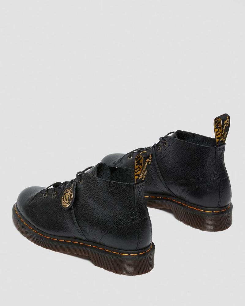 Dr Martens Church Buckingham Lær Monkey Boots Dame Svarte | Norge 554TCE